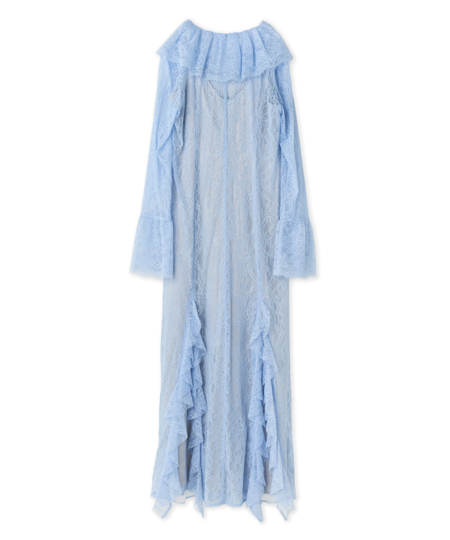 RUFFLE LACE GOWN LAYERED DRESS
