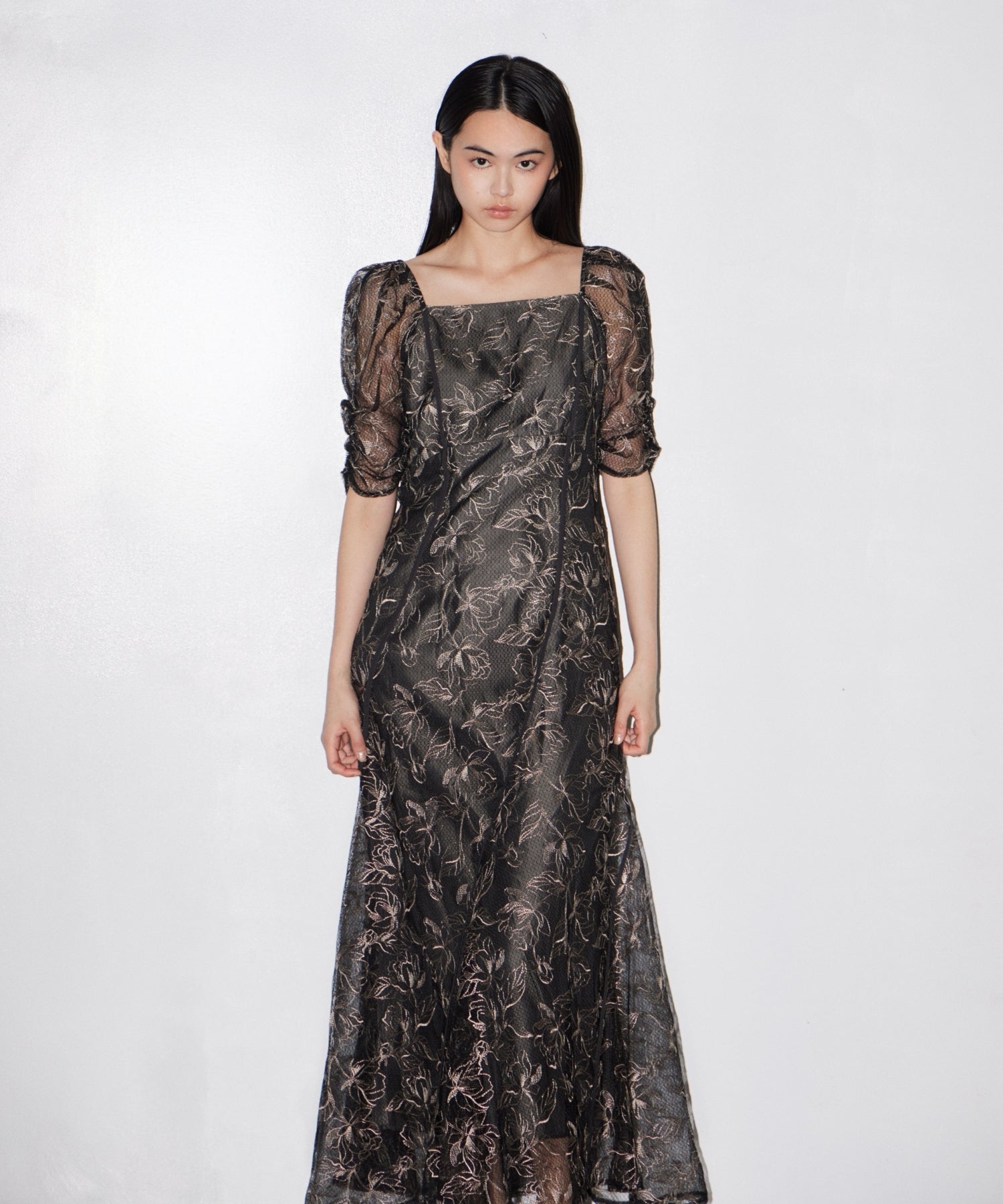 ANDRESD ウェーブパイピングフレアドレス WAVE PIPING FRARE DRESS