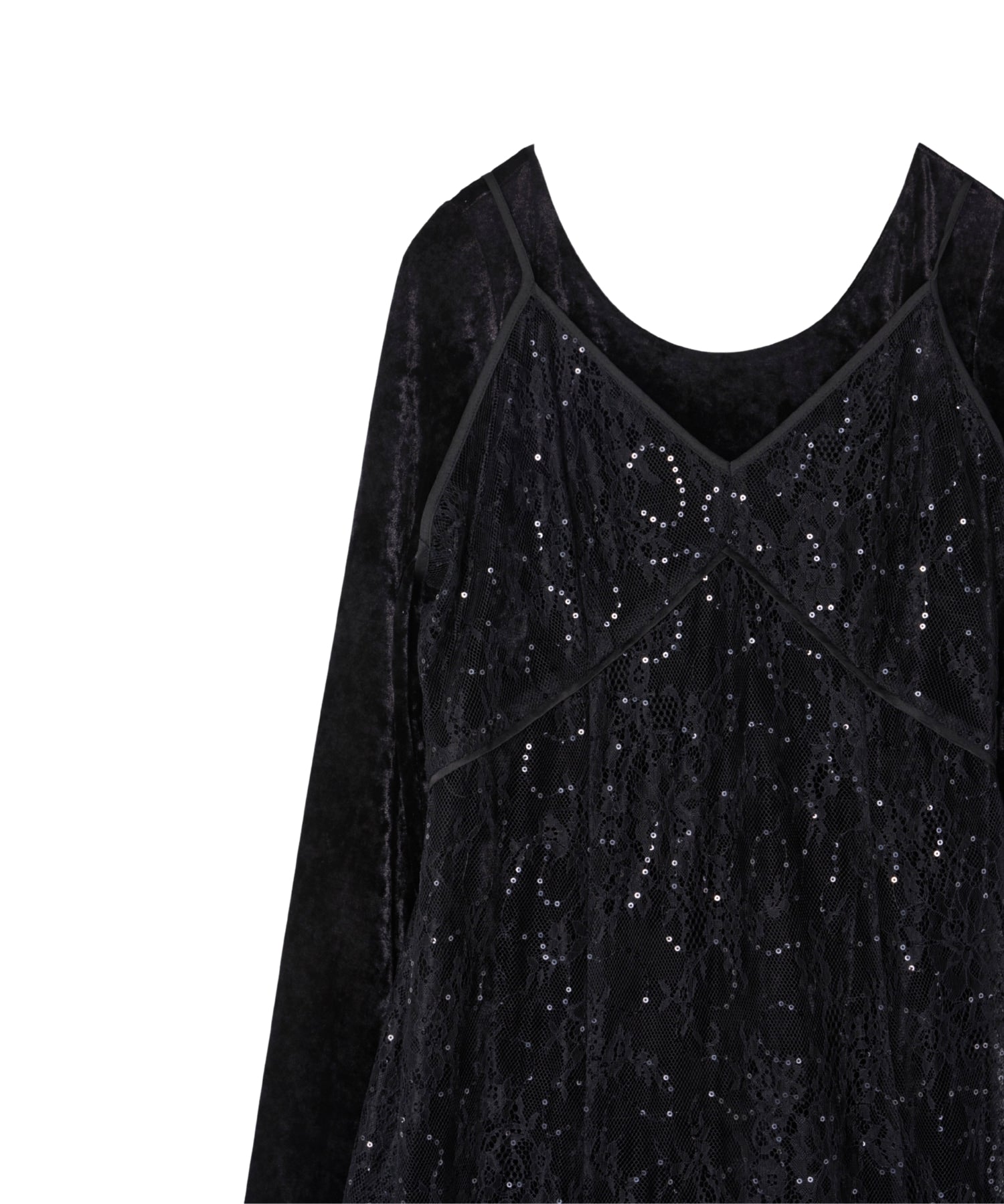 SPARKLE LACE VELOUR DRESS