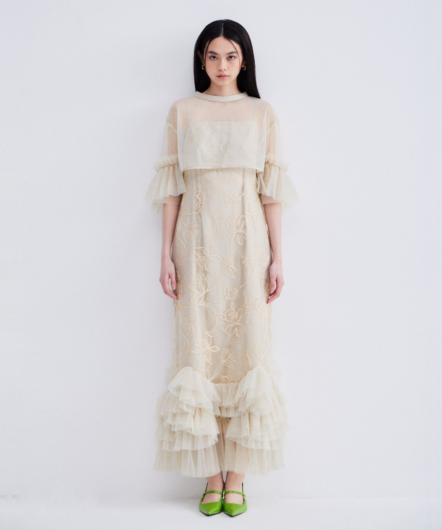EMBROIDERY FRILL SET DRESS
