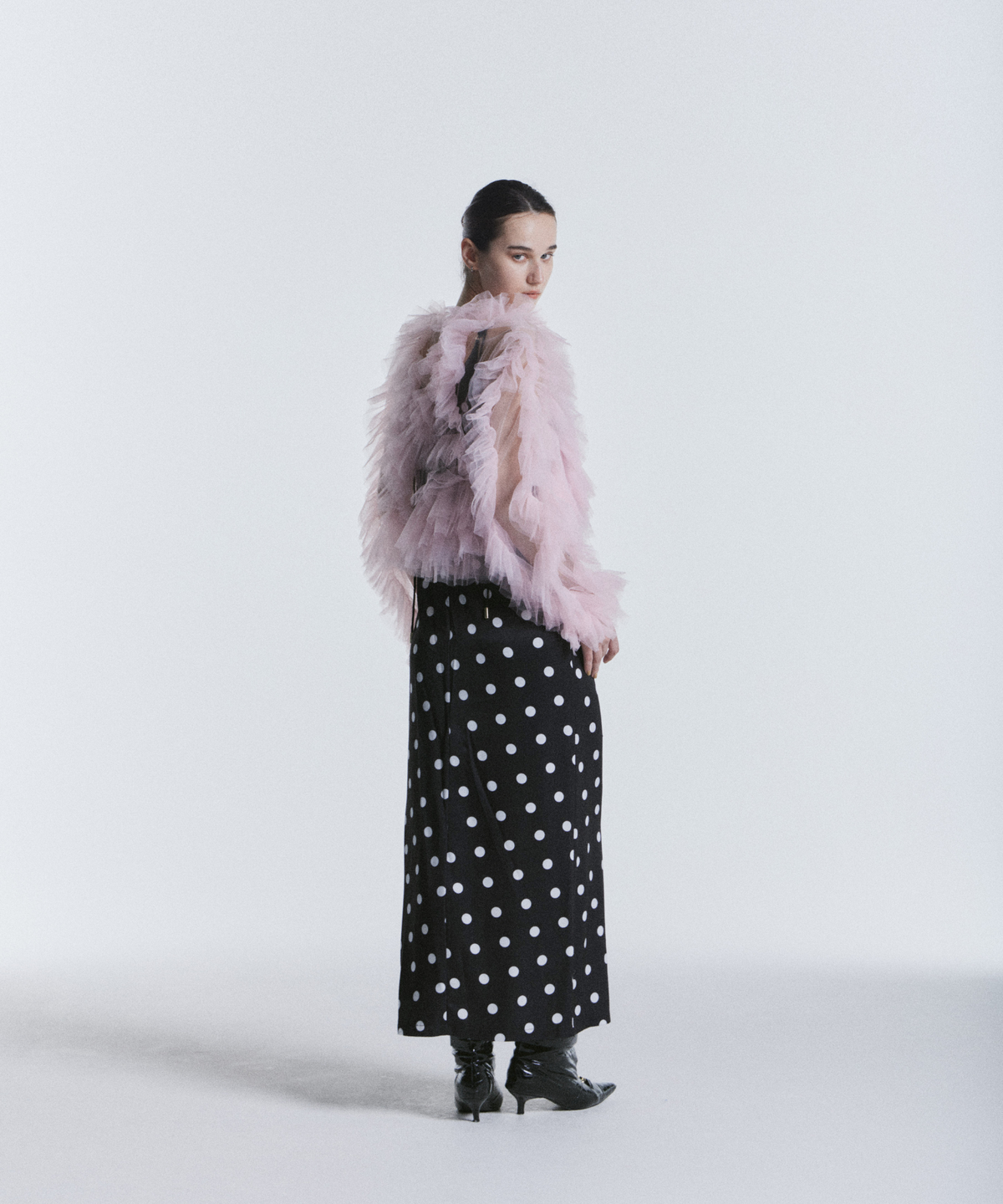 MINIMAL DOT SATIN DRESS