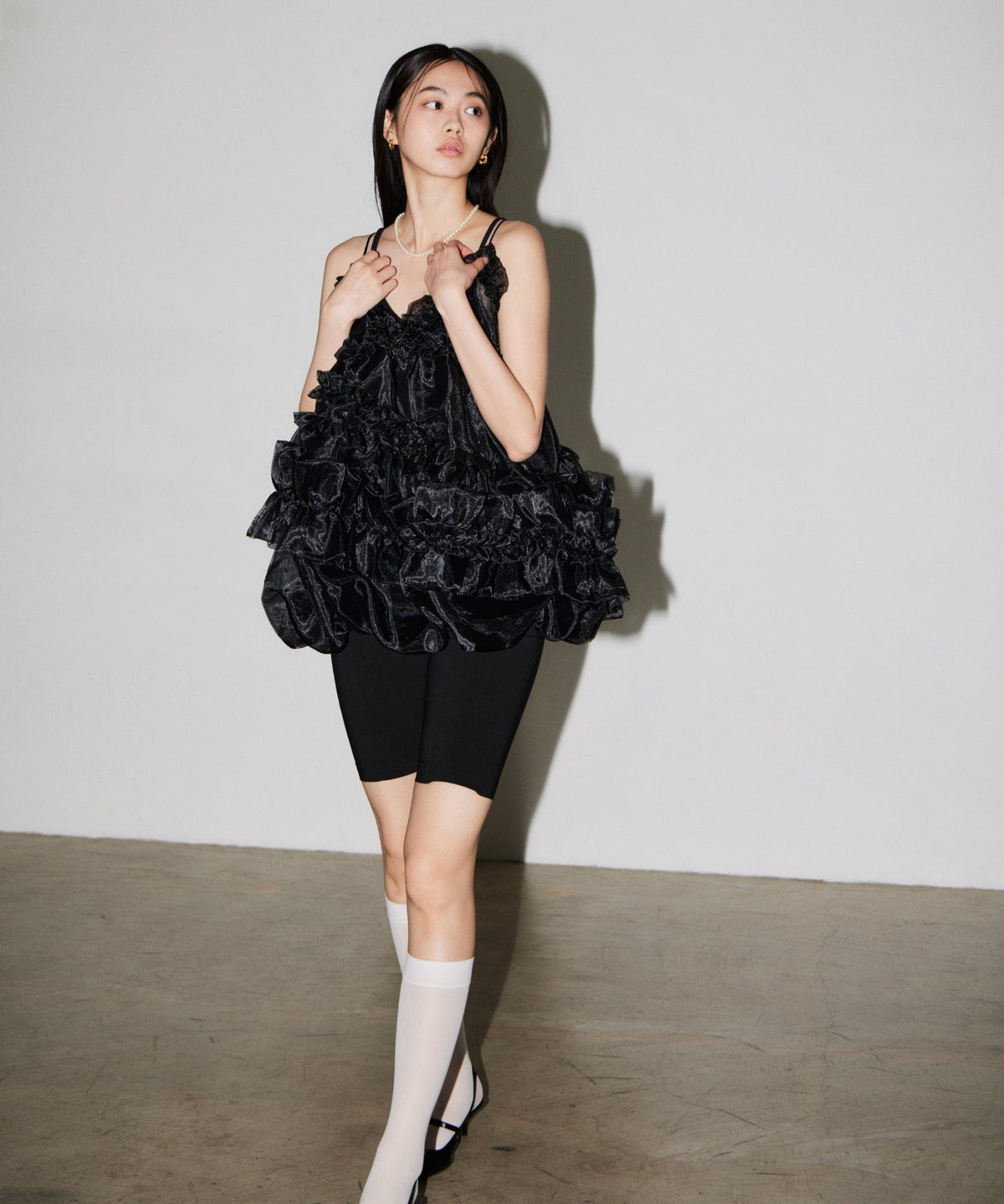【POPUP】ORGANZA FRILL BALLOON CAMI