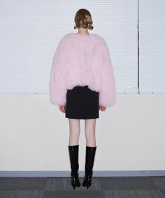 VOLUME TULLE JACKET ピンク 背面全身