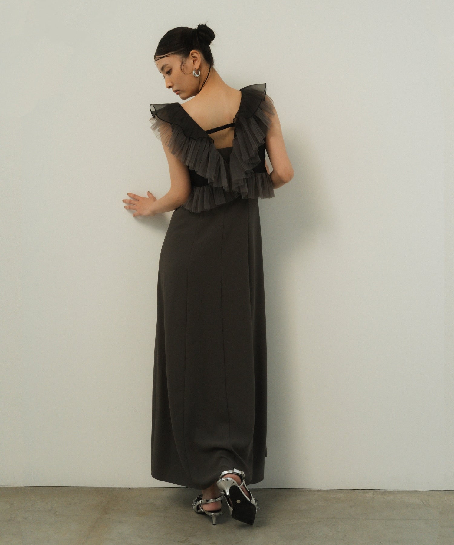 PLEATS TULLE DRESS