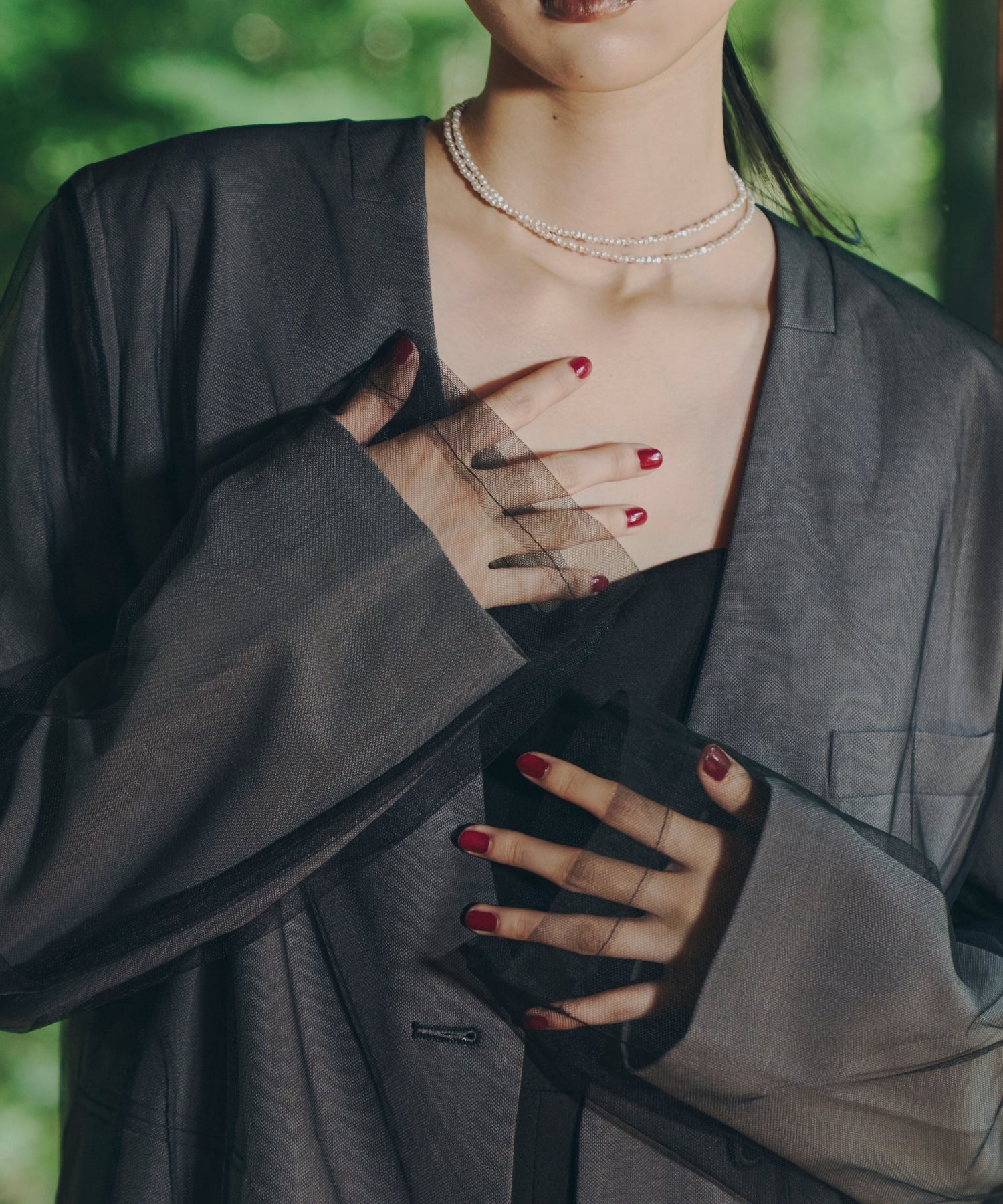 BOXY LAYERED TULLE JACKET