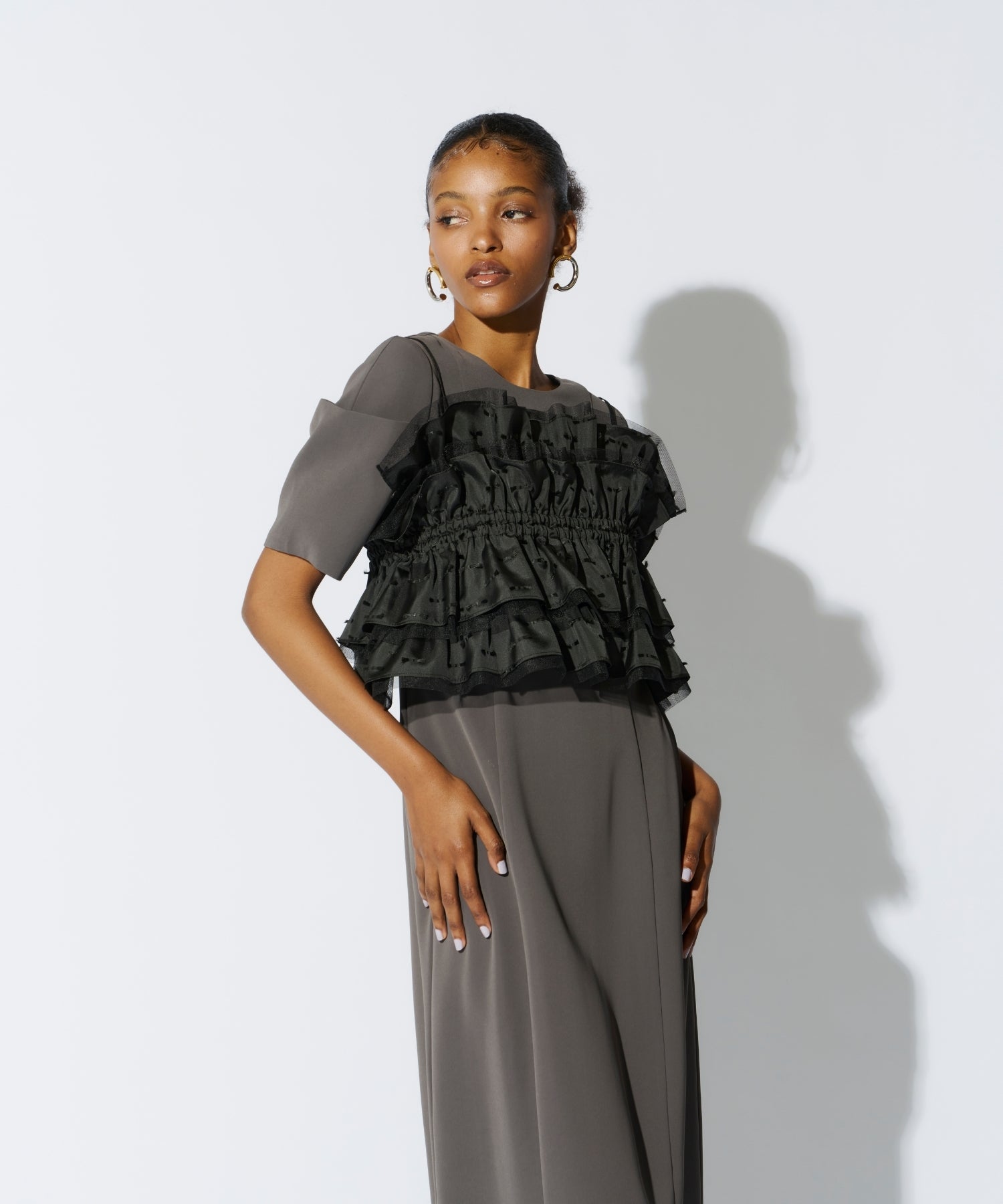 RIBBON JACQUARD BUSTIER DRESS