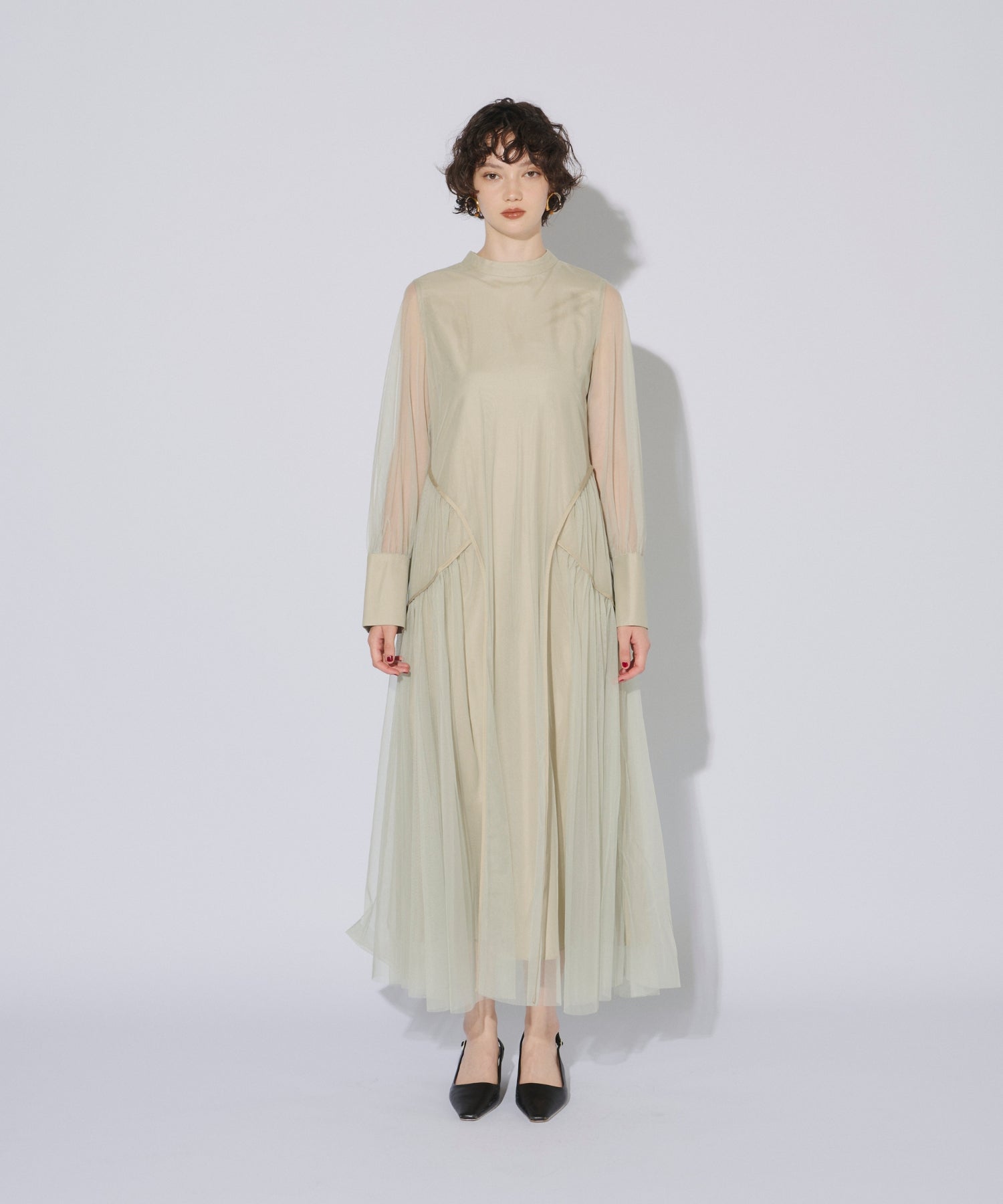 PIPING TULLE DRESS