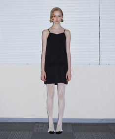 GRINT RIBBON MINI DRESS ブラック 正面全身