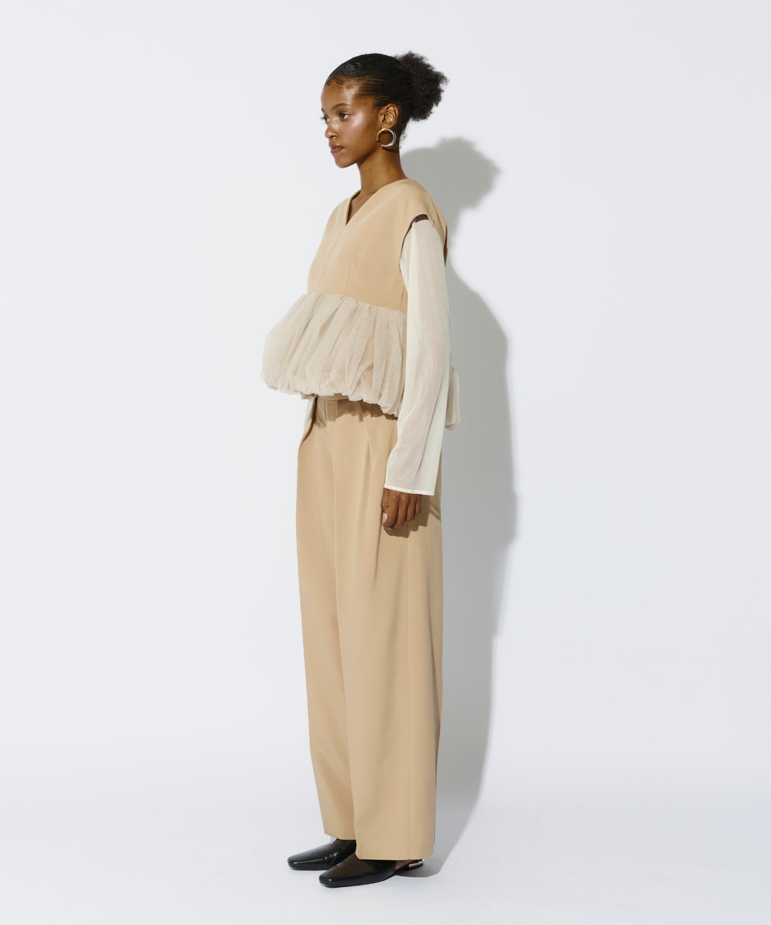 PEPLUM TULLE SET UP PANTS DRESS