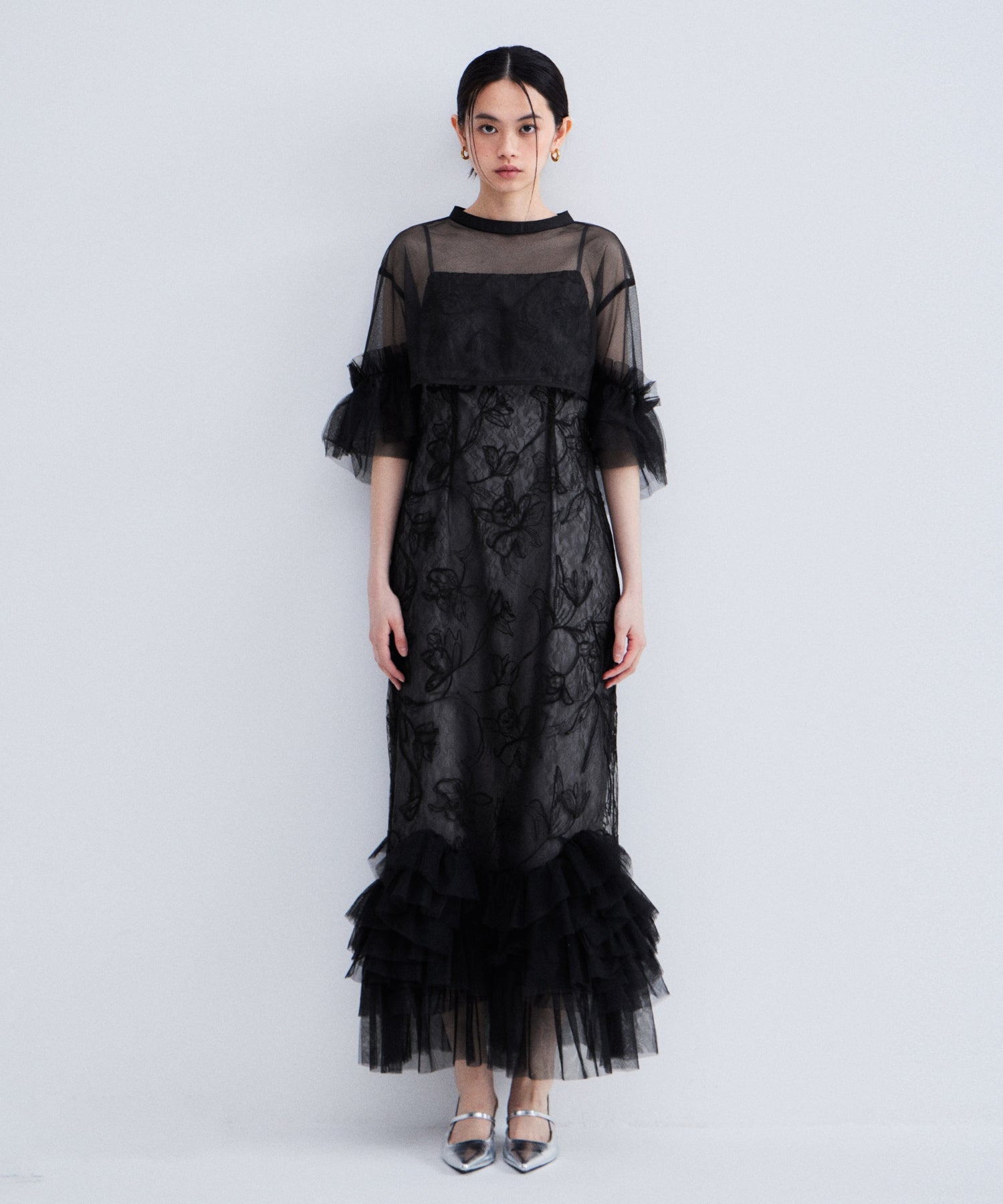 EMBROIDERY FRILL SET DRESS