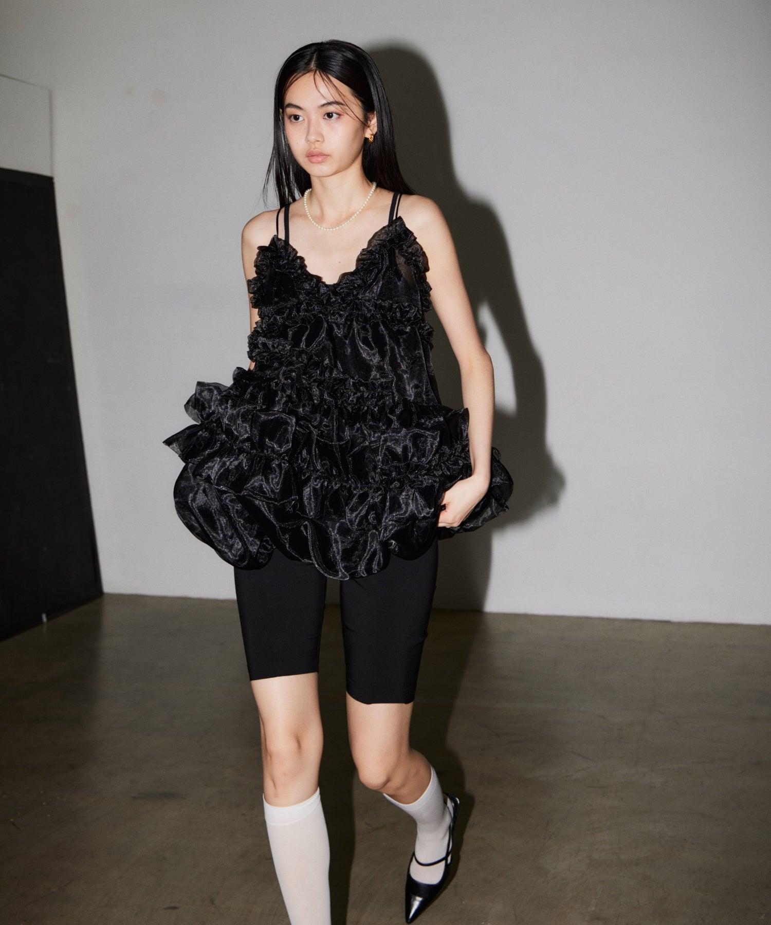 【POPUP】ORGANZA FRILL BALLOON CAMI
