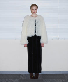 VOLUME TULLE JACKET  アイボリー 正面全身