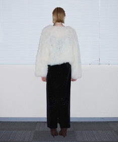 VOLUME TULLE JACKET  アイボリー 背面全身