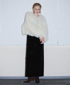 VOLUME TULLE JACKET  アイボリー 正面全身ポーズ