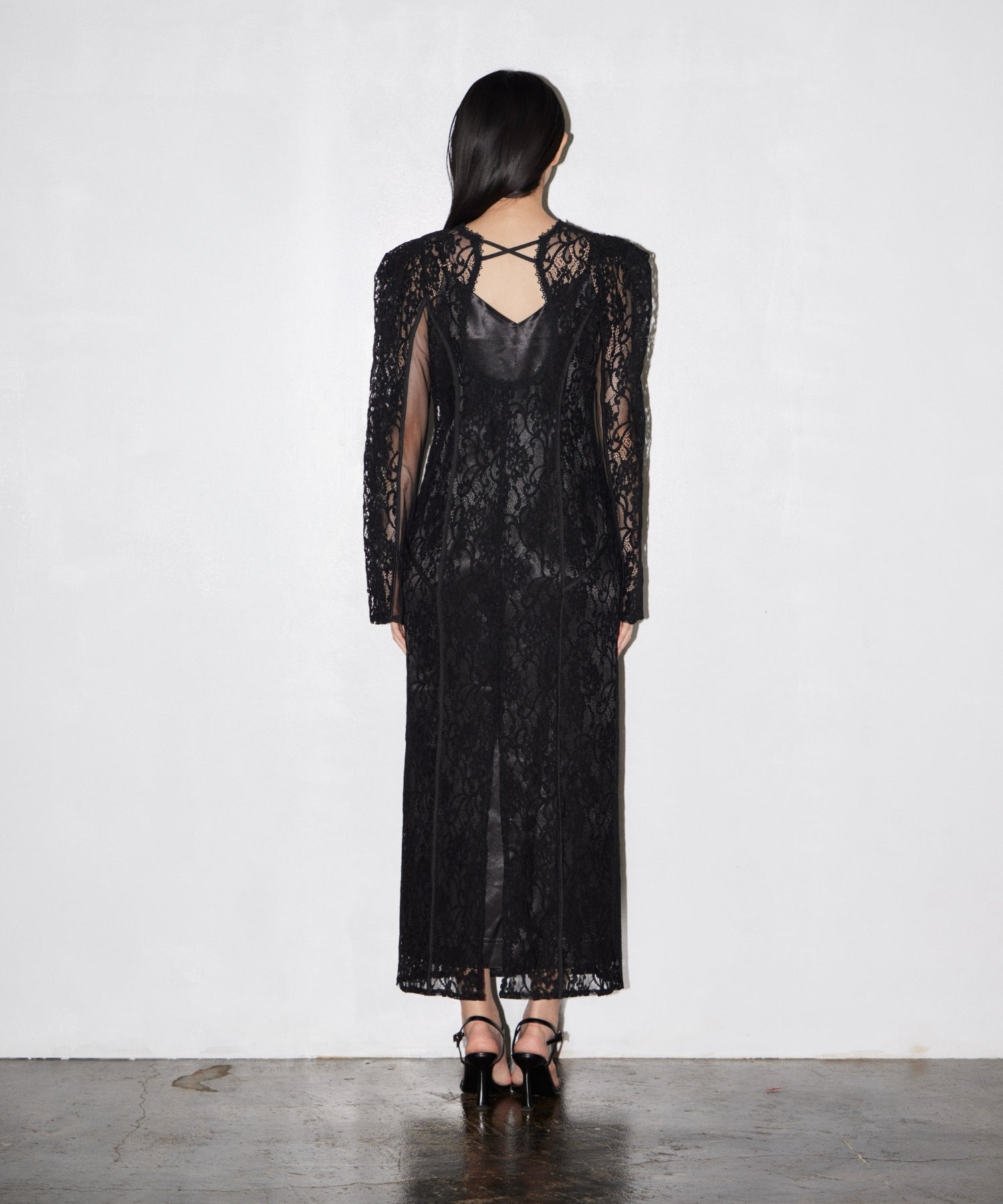 CORDED LACE LAYERED DRESS