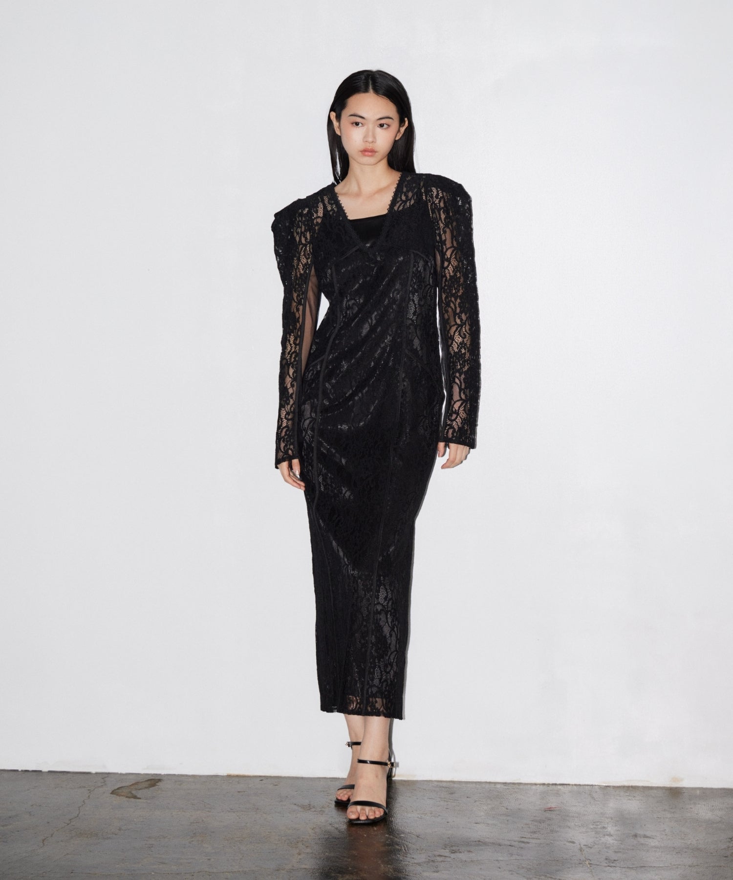 CORDED LACE LAYERED DRESS