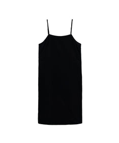 CONTRAST COLLAR DRESS ブラック 正面ペチコート全身物撮り画像