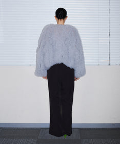 VOLUME TULLE JACKET グレー 背面全身