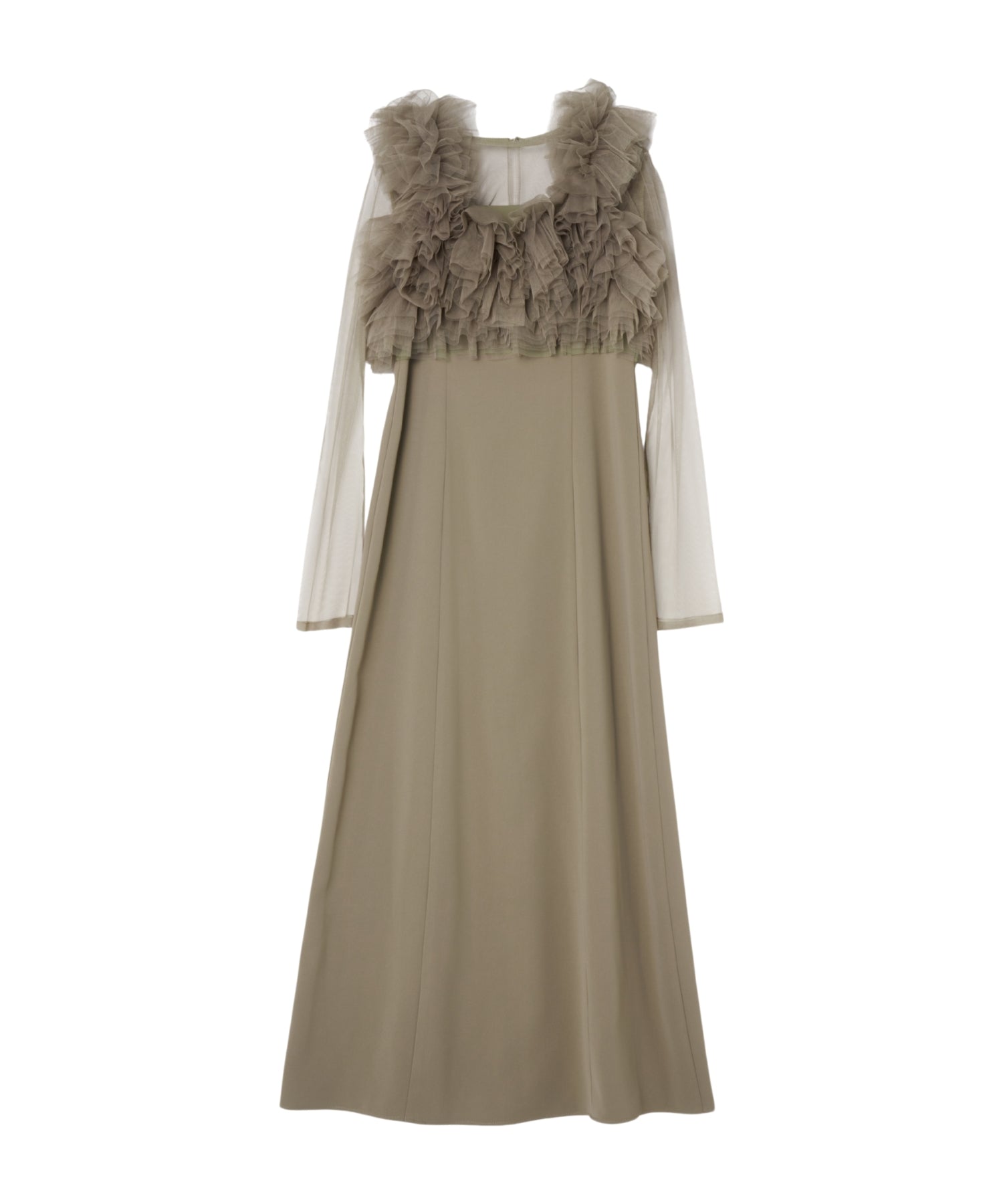 VOLUME RUFFLE LAYER DRESS