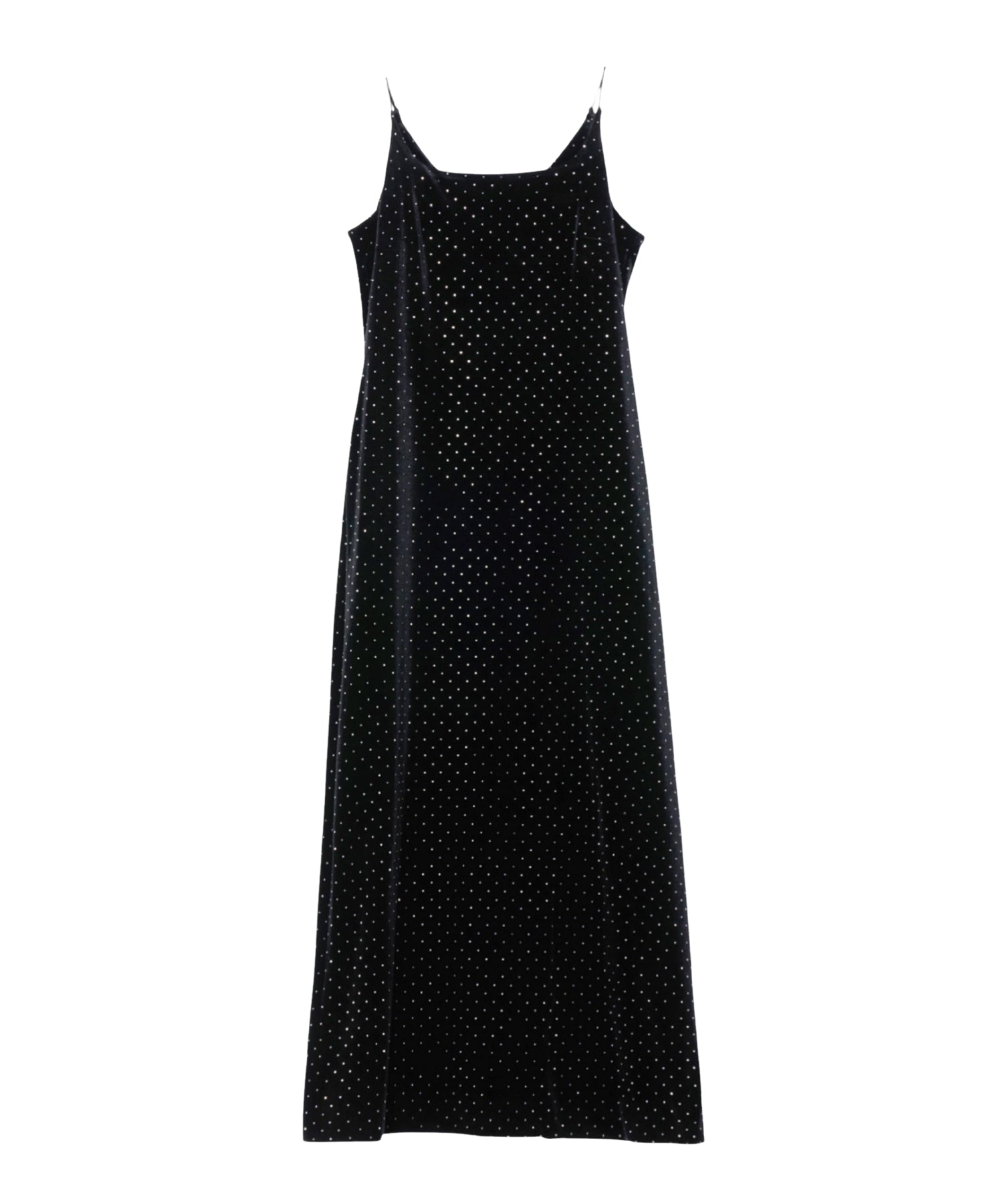 CURVED SQUARE VELOUR DRESS