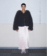 VOLUME TULLE JACKET  チャコール 正面全身