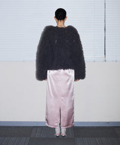 VOLUME TULLE JACKET  チャコール 背面全身