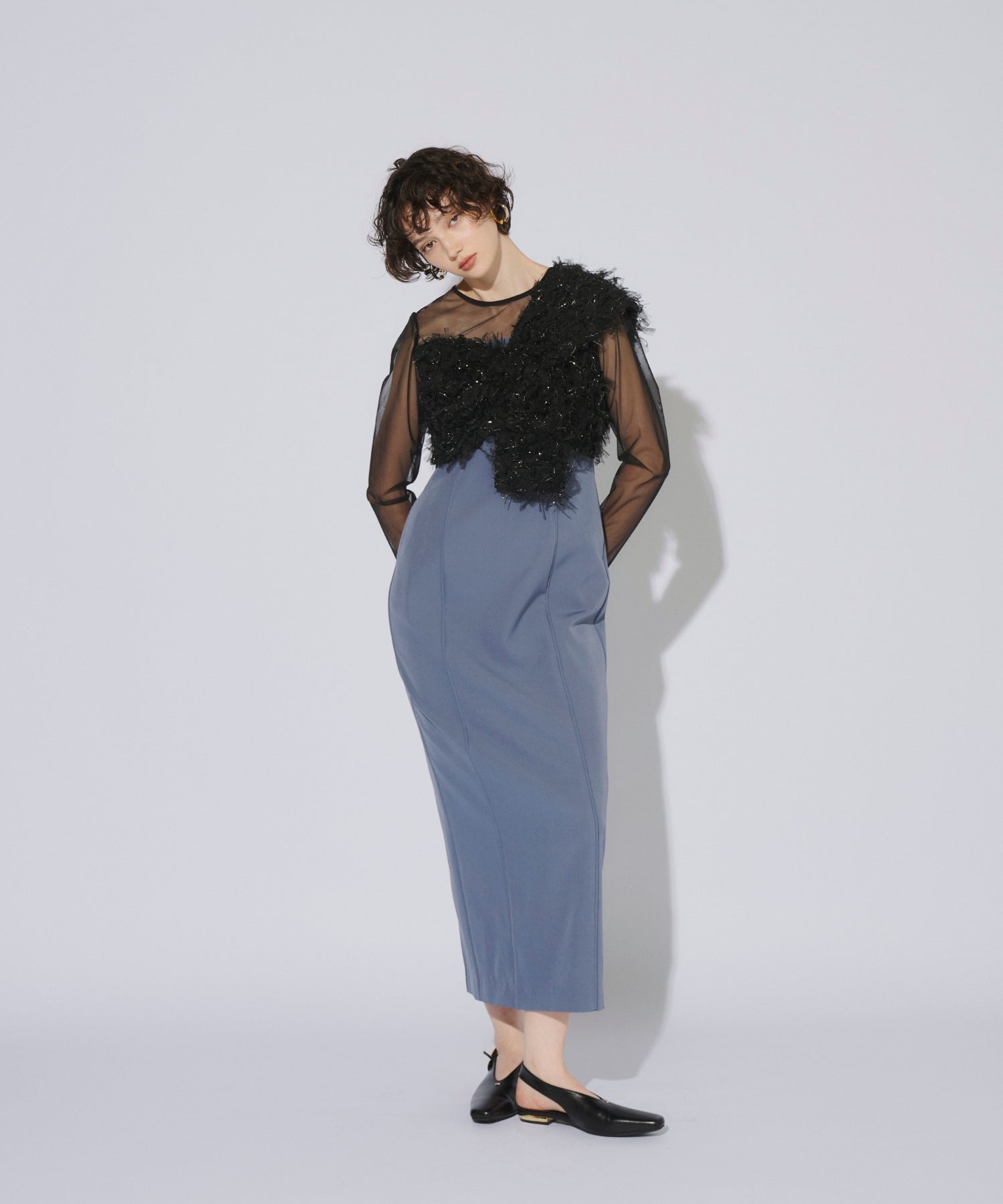 FRINGE GLITTER KNOT DRESS