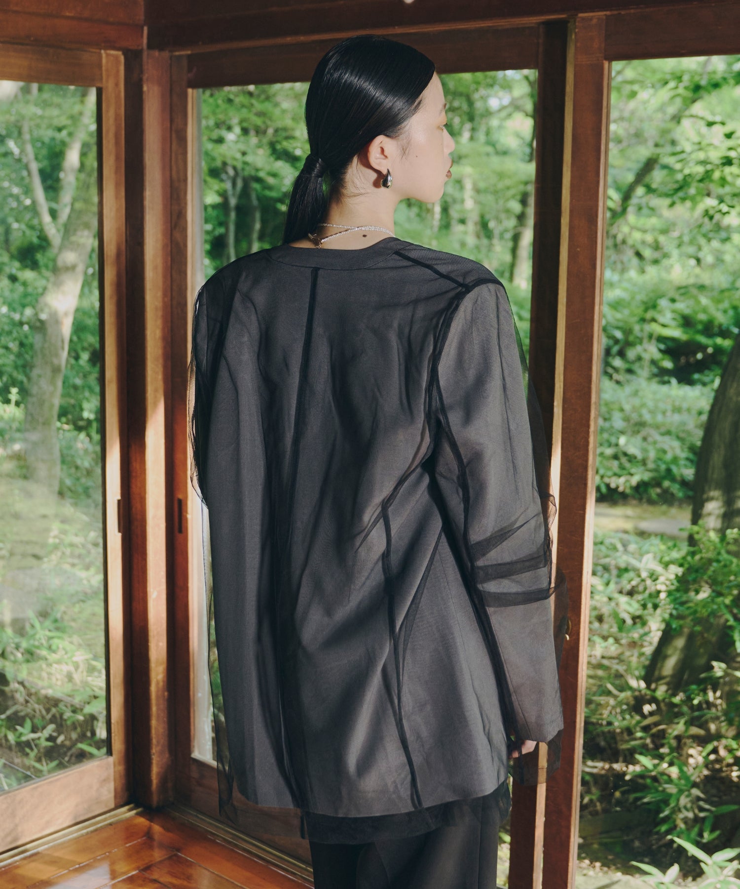 BOXY LAYERED TULLE JACKET