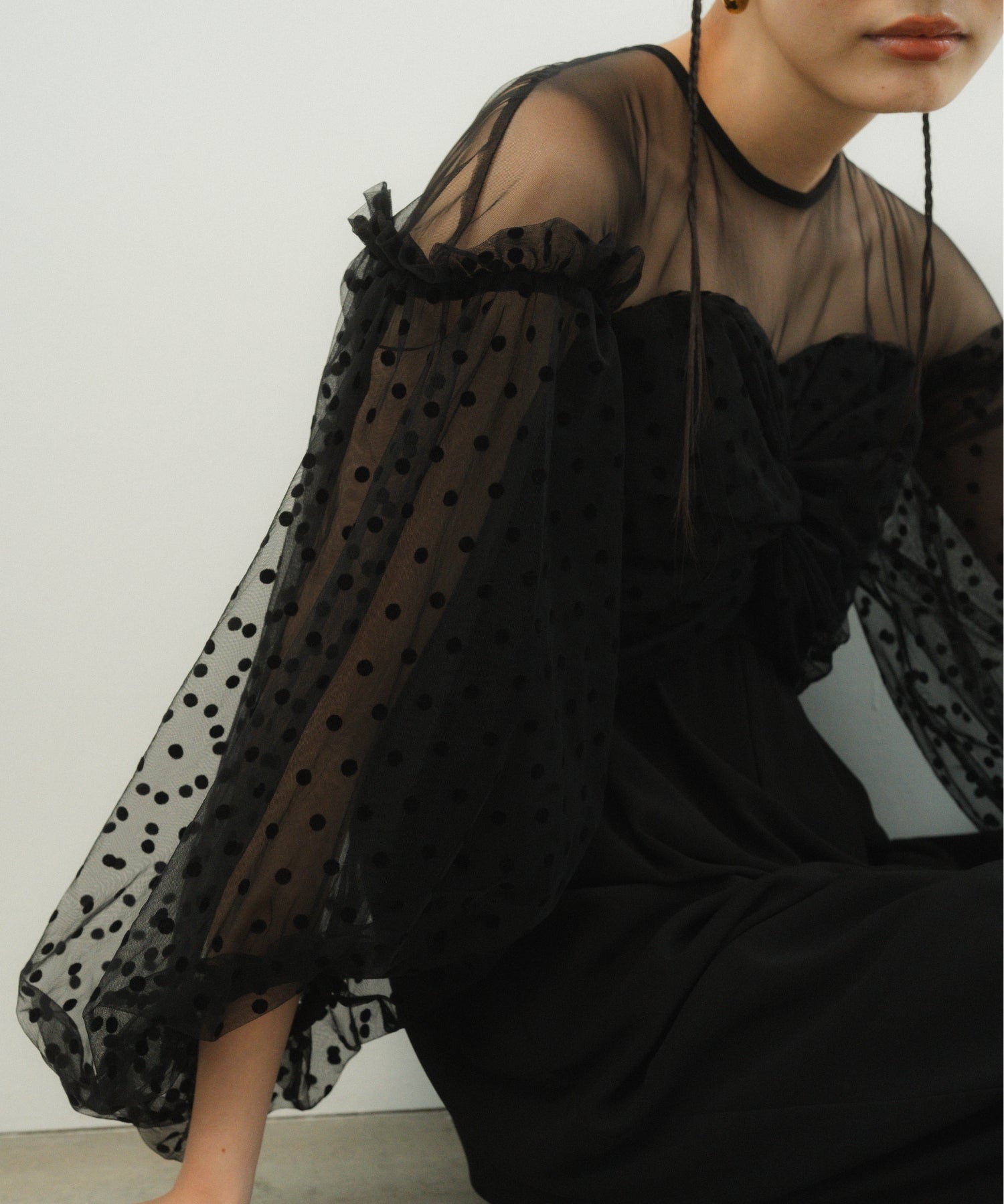 FLOCKY DOT PANTS DRESS