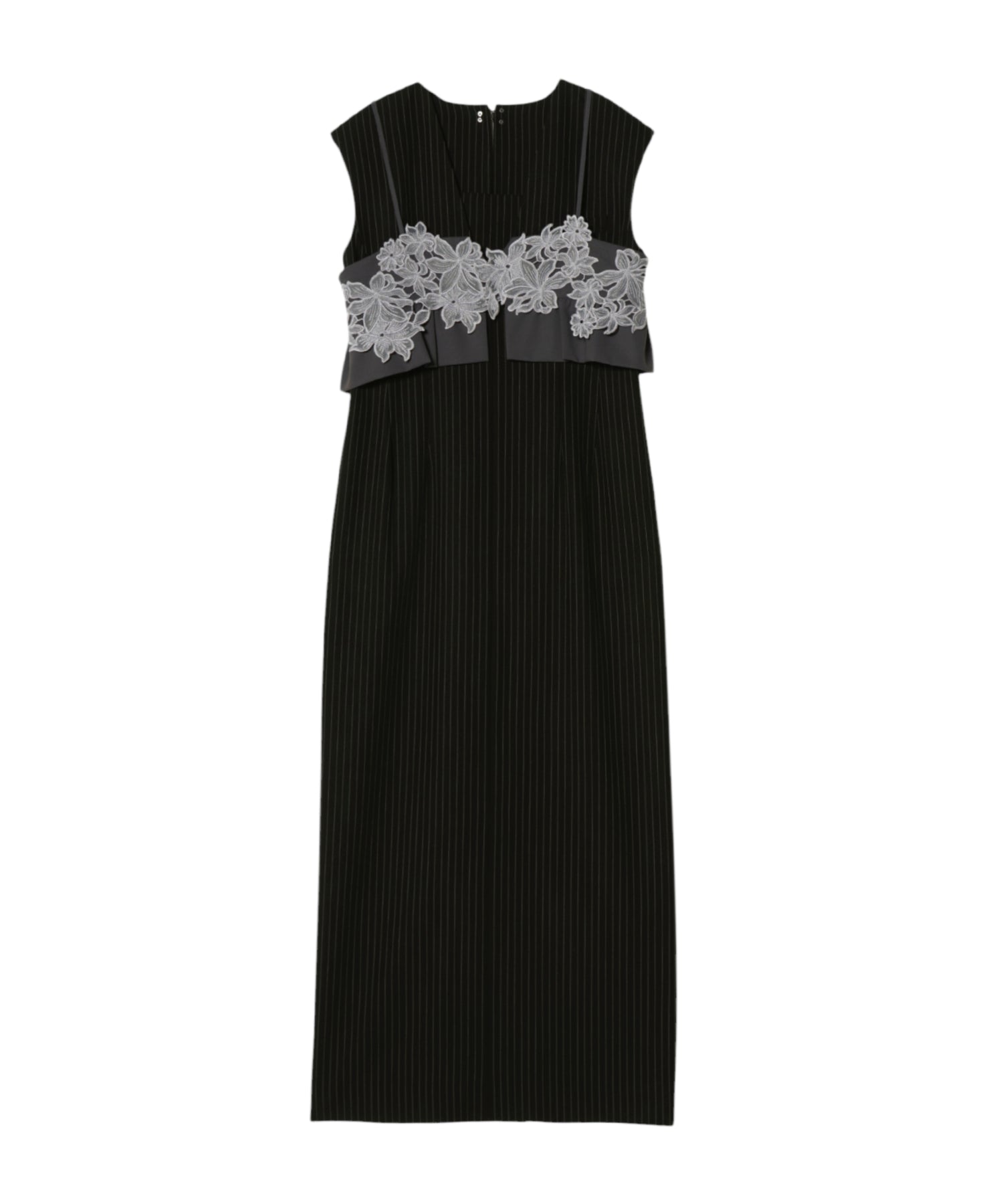 PINSTRIPE SLEEVELESS BUSTIER DRESS