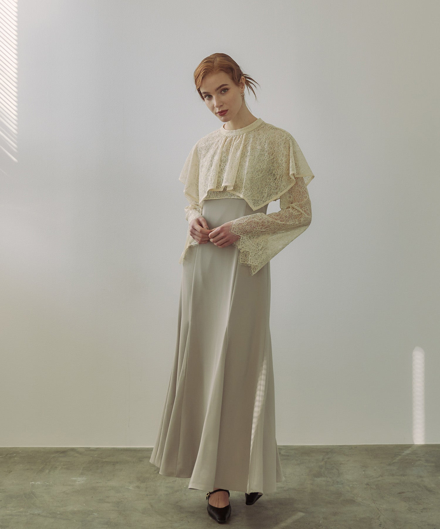 LAYERED CAPE DRESS
