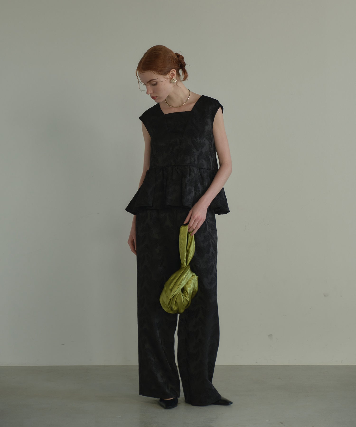 【美品】【ANDRESD】peplum setup dressパンツドレス PEPLUM SETUP DRESS