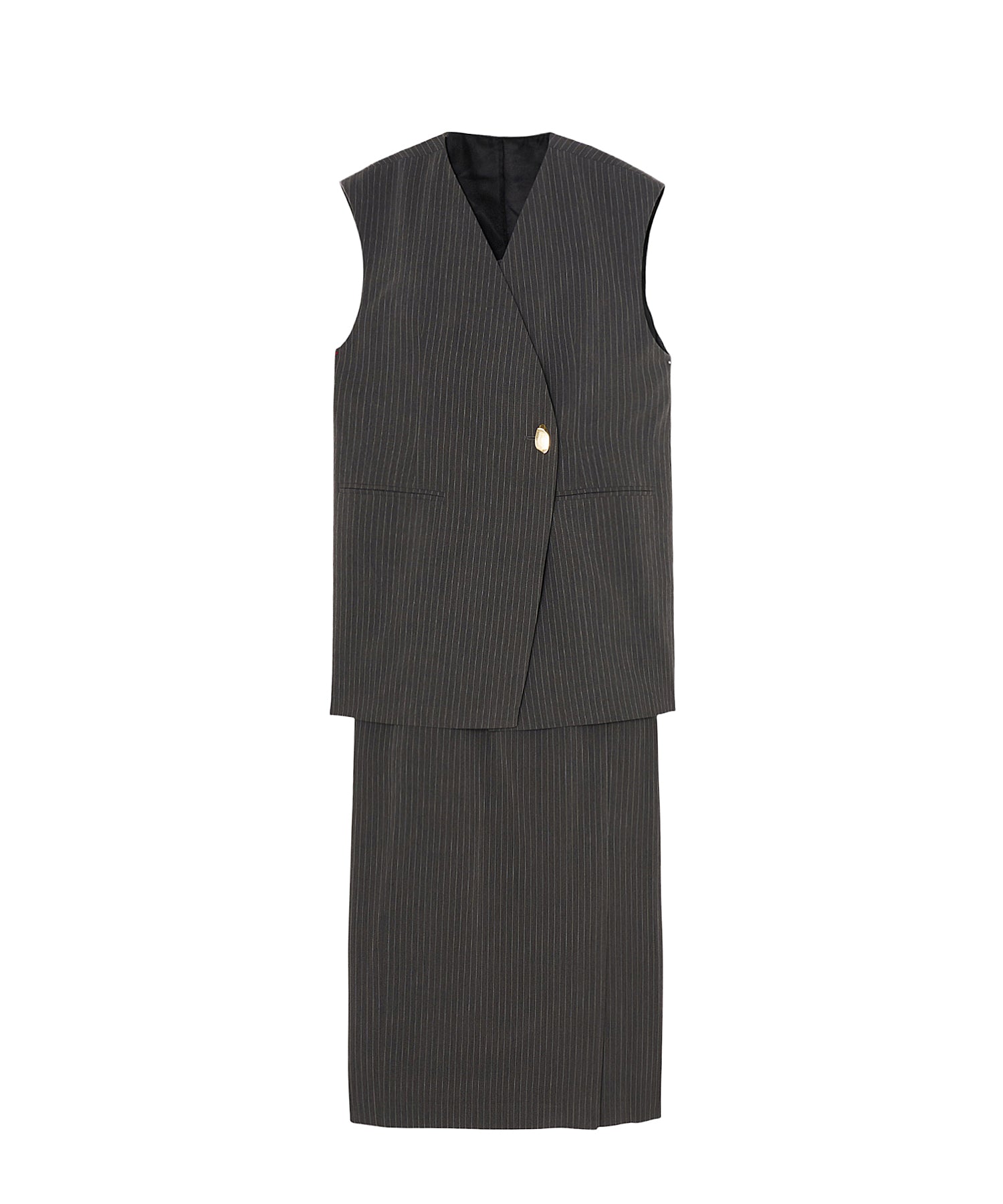 ANDRÉSD back sheer gilet setup dress BACK SHEER GILET SETUP DRESS