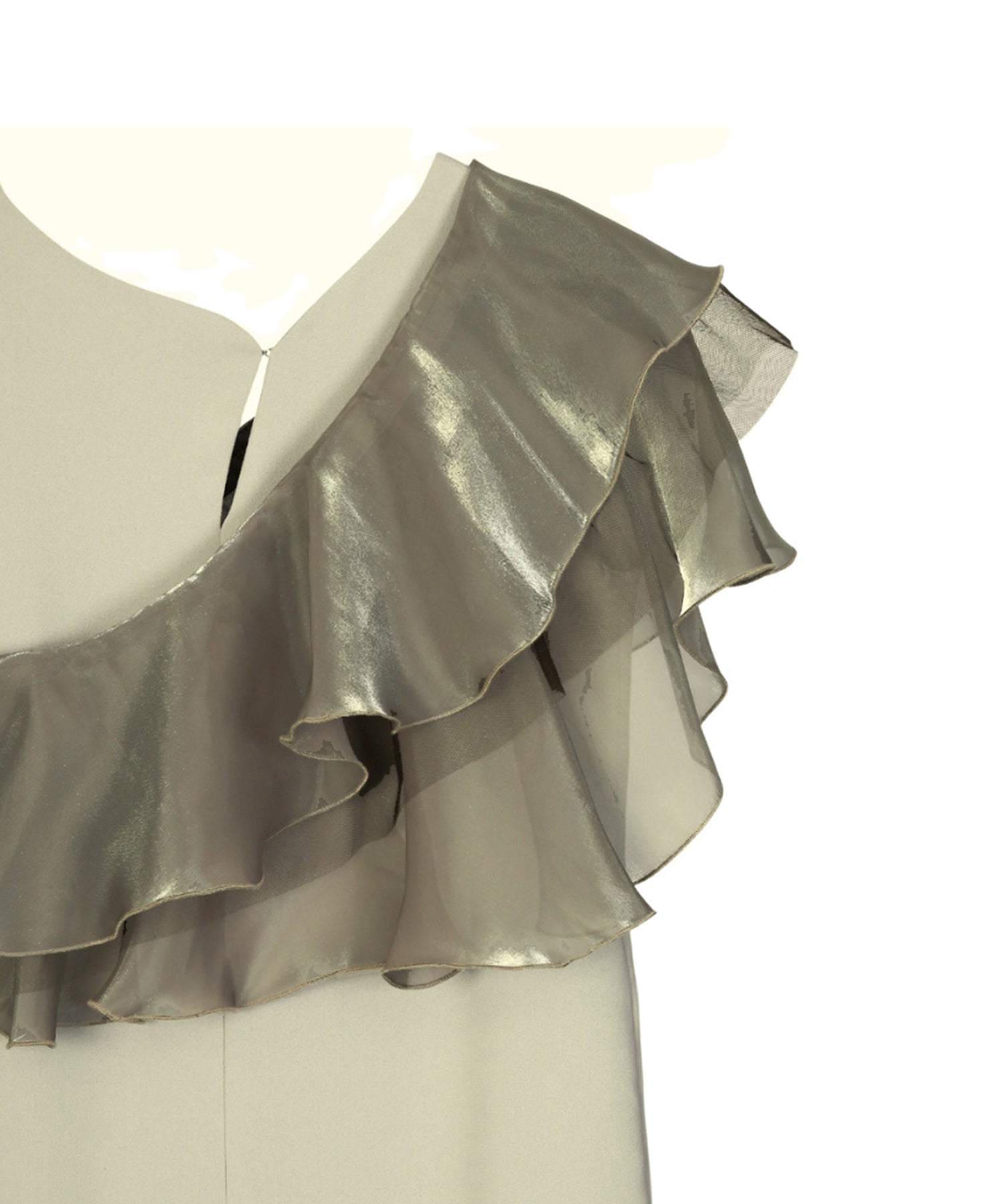 GLOSSY MULTI RUFFLE DRESS