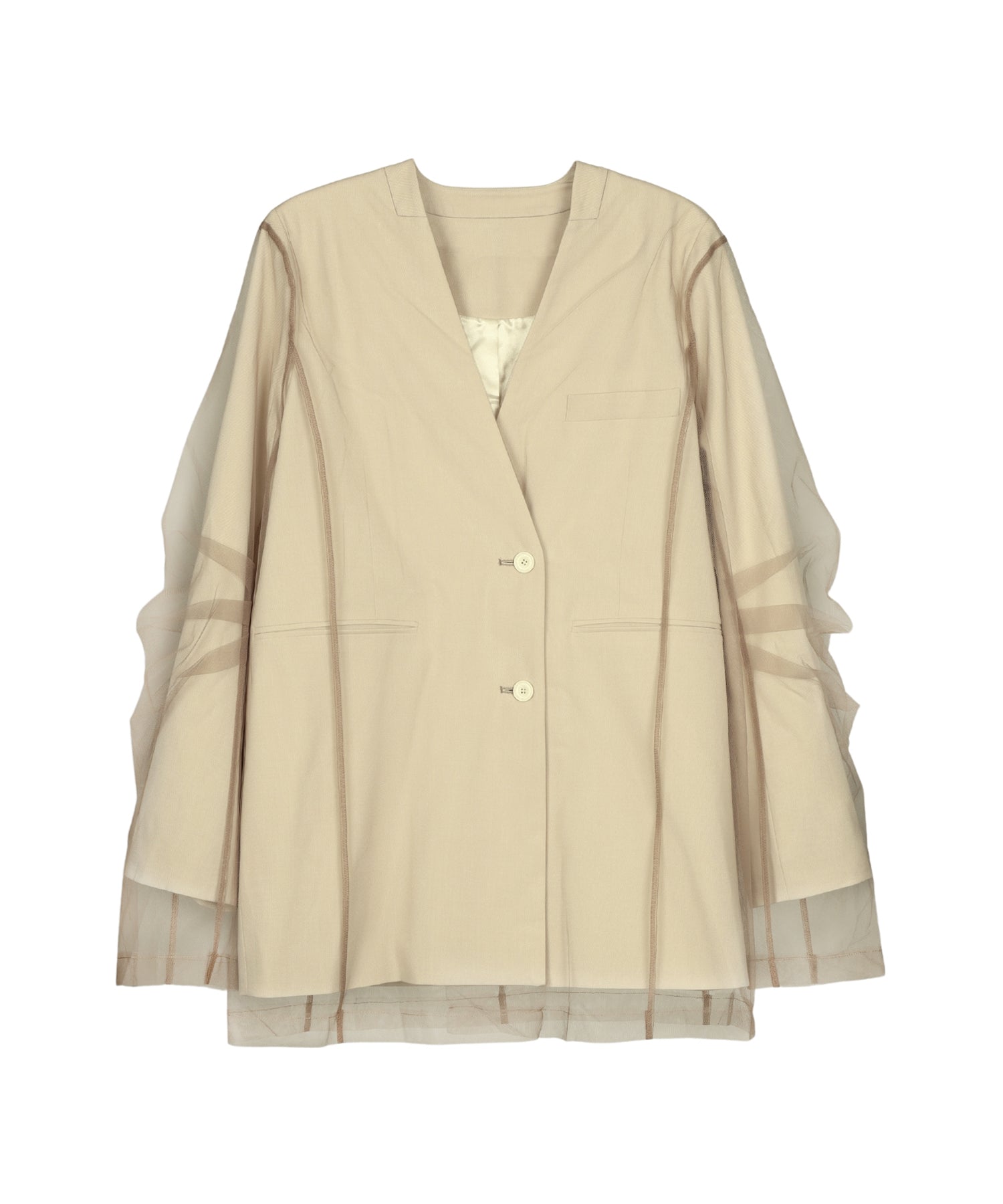 BOXY LAYERED TULLE JACKET