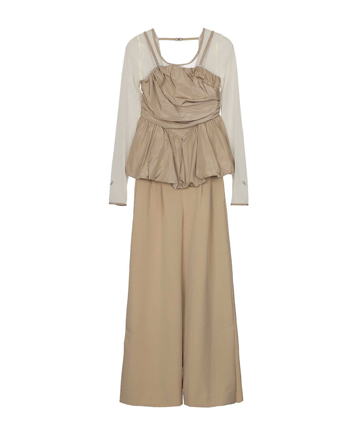 SHIRRING GATHER SETUP DRESS