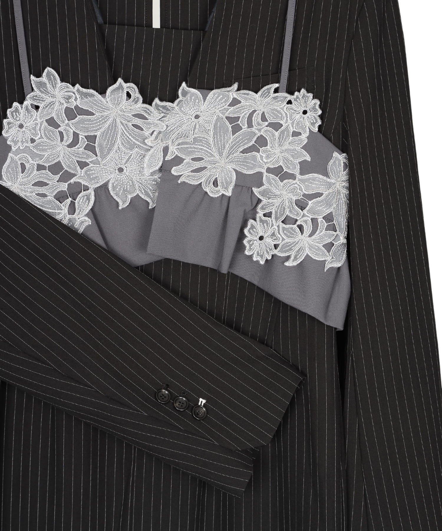 PINSTRIPE TAILORED BUSTIER DRESS