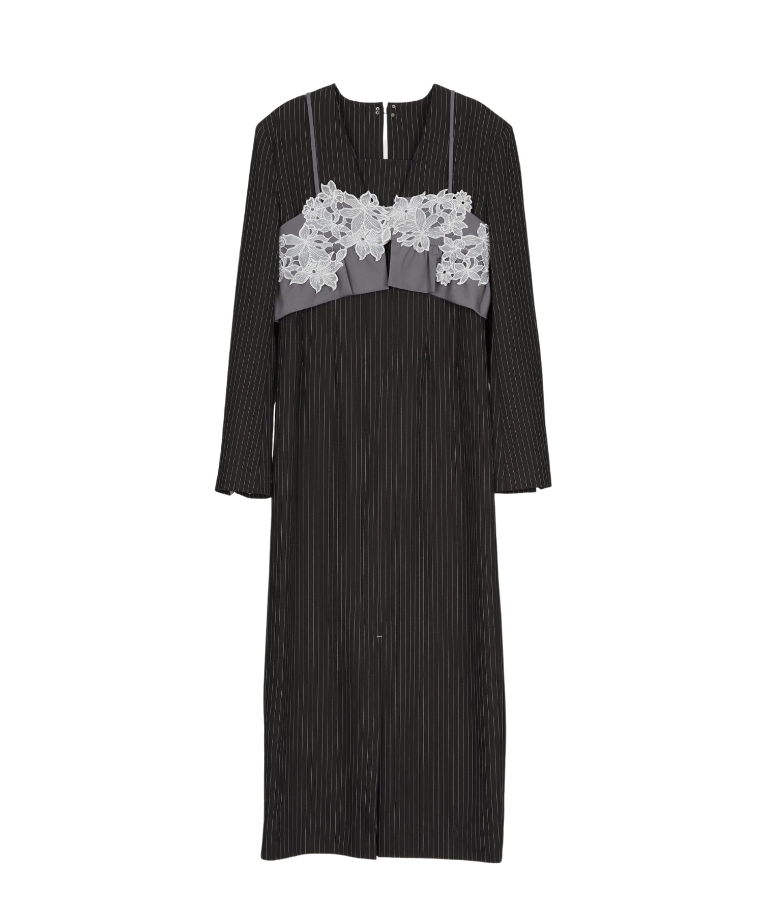 PINSTRIPE TAILORED BUSTIER DRESS