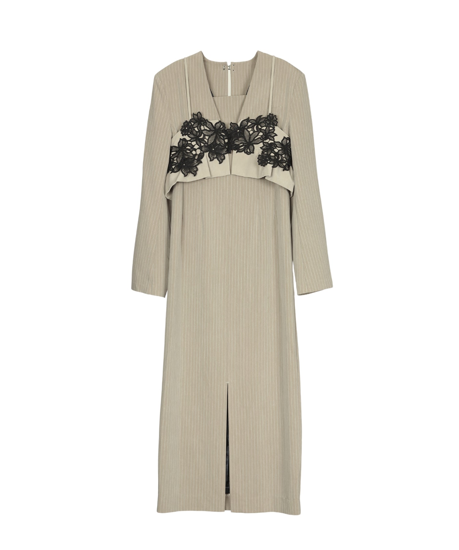 PINSTRIPE TAILORED BUSTIER DRESS