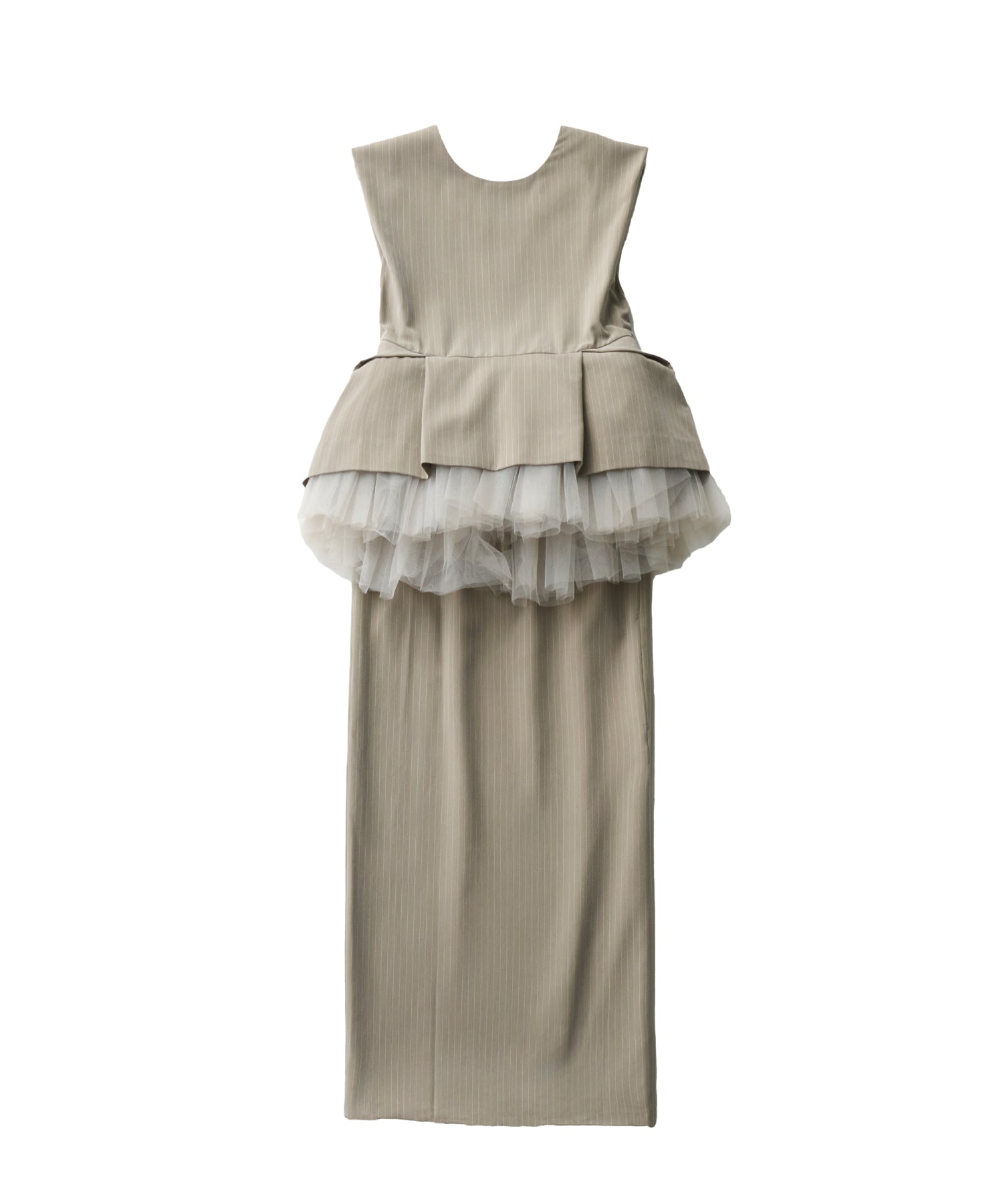 PINSTRIPE PEPLUM SETUP DRESS
