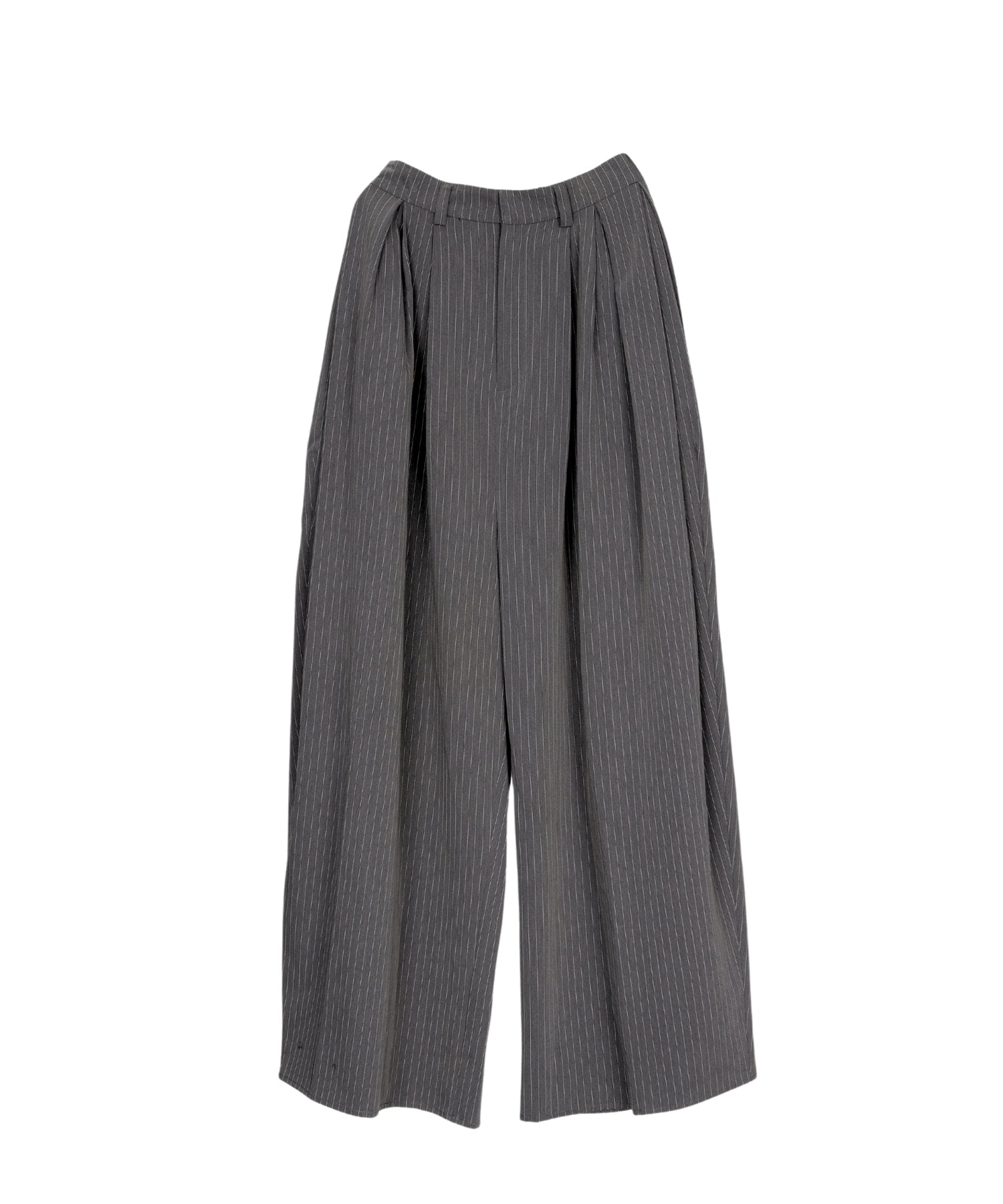 PINSTRIPE BUSTIER WIDE PANTS DRESS