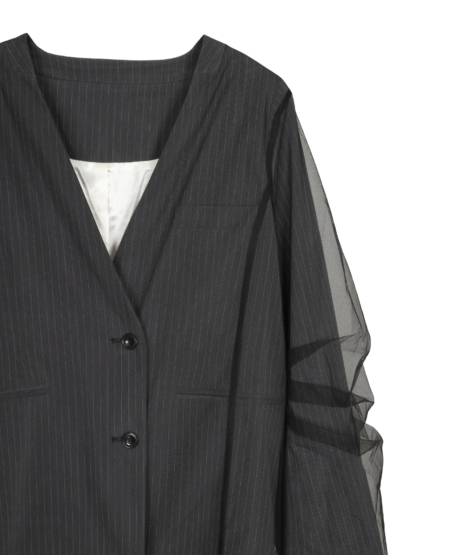 STRIPE LAYERED TULLE JACKET