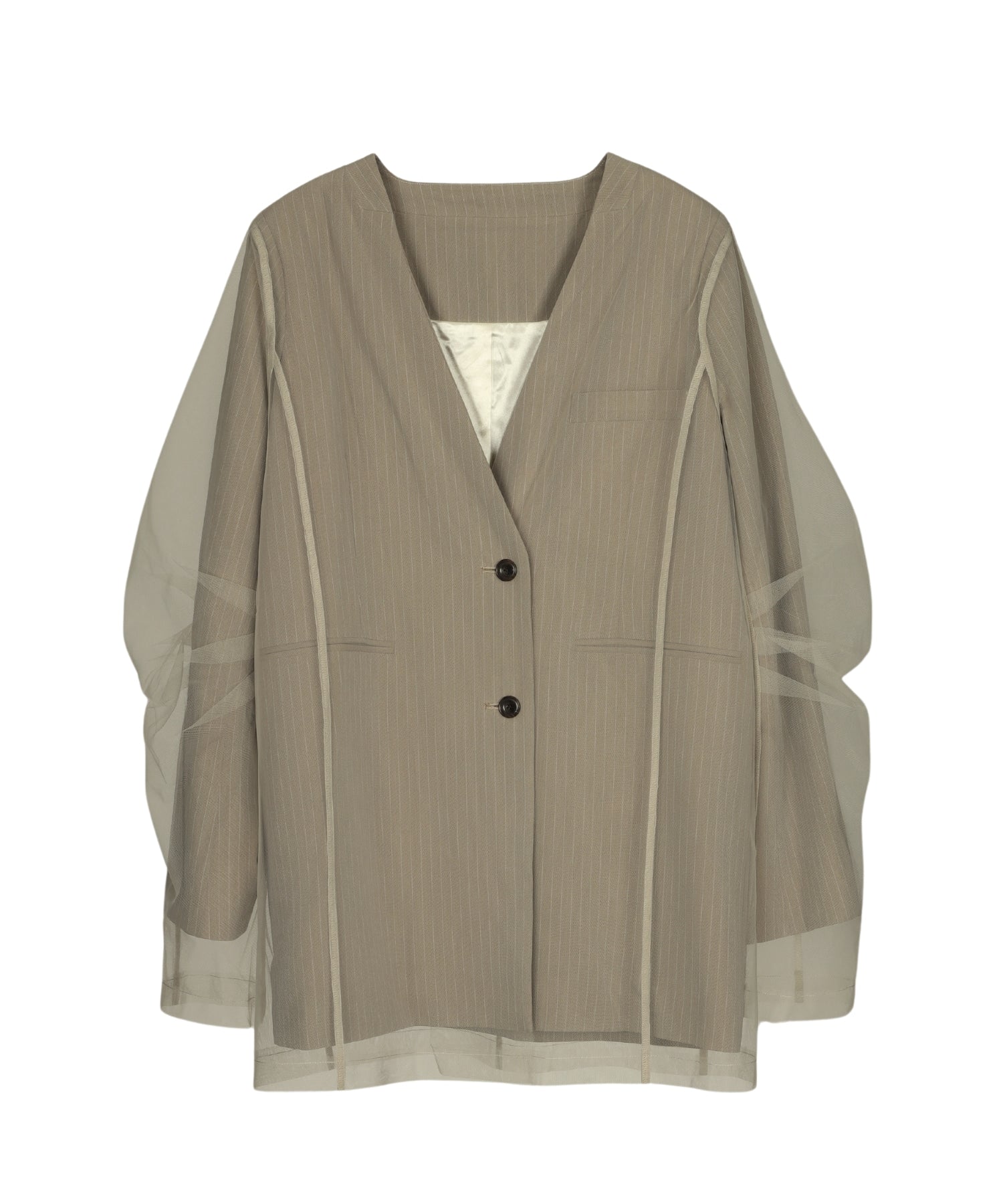 STRIPE LAYERED TULLE JACKET