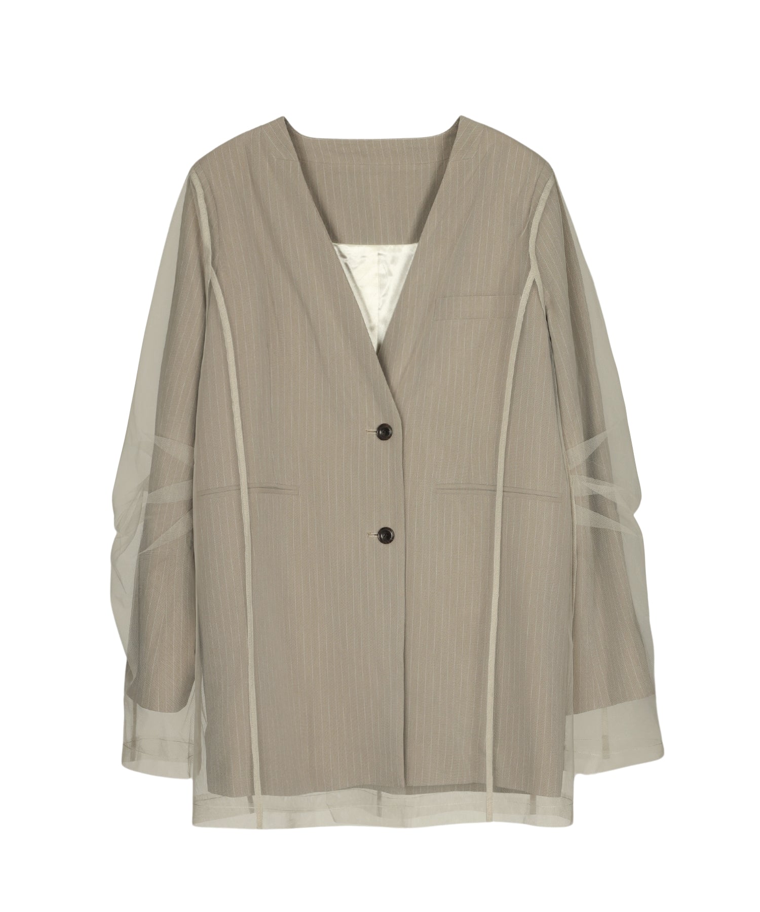 STRIPE LAYERED TULLE JACKET