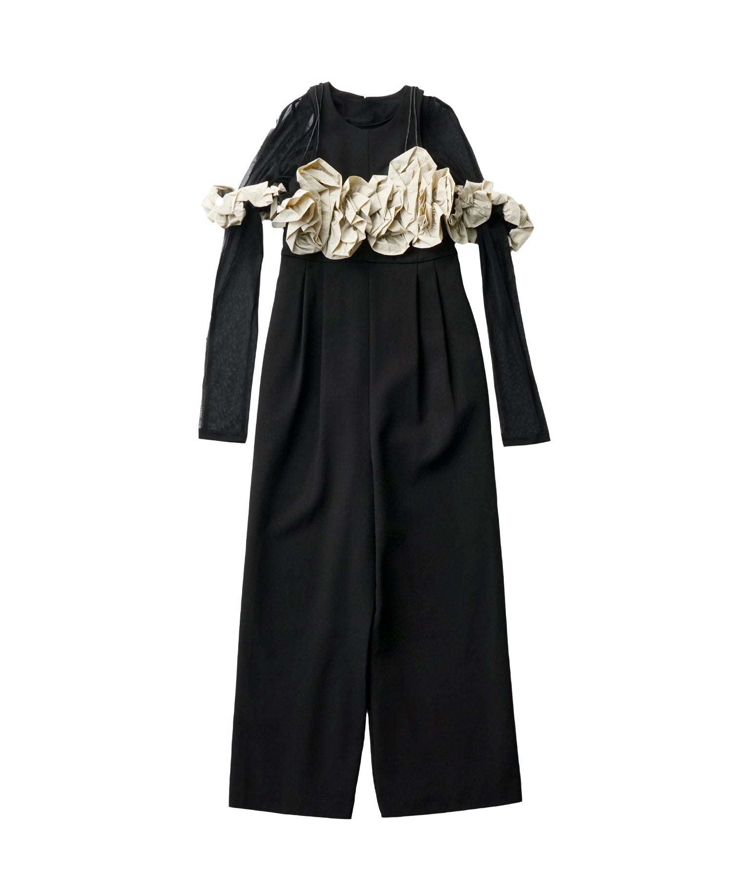 RUFFLED BUSTIER PANTS DRESS