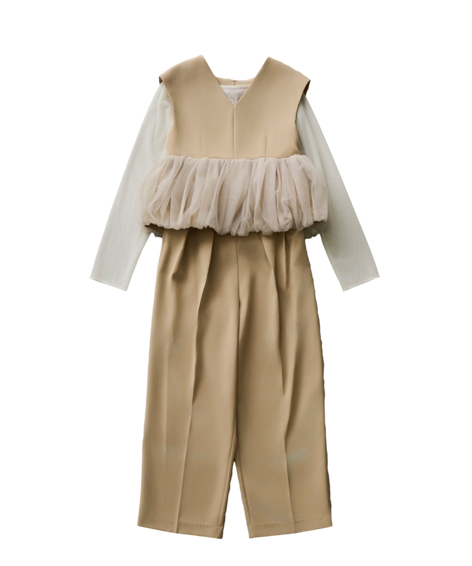 PEPLUM TULLE SET UP PANTS DRESS
