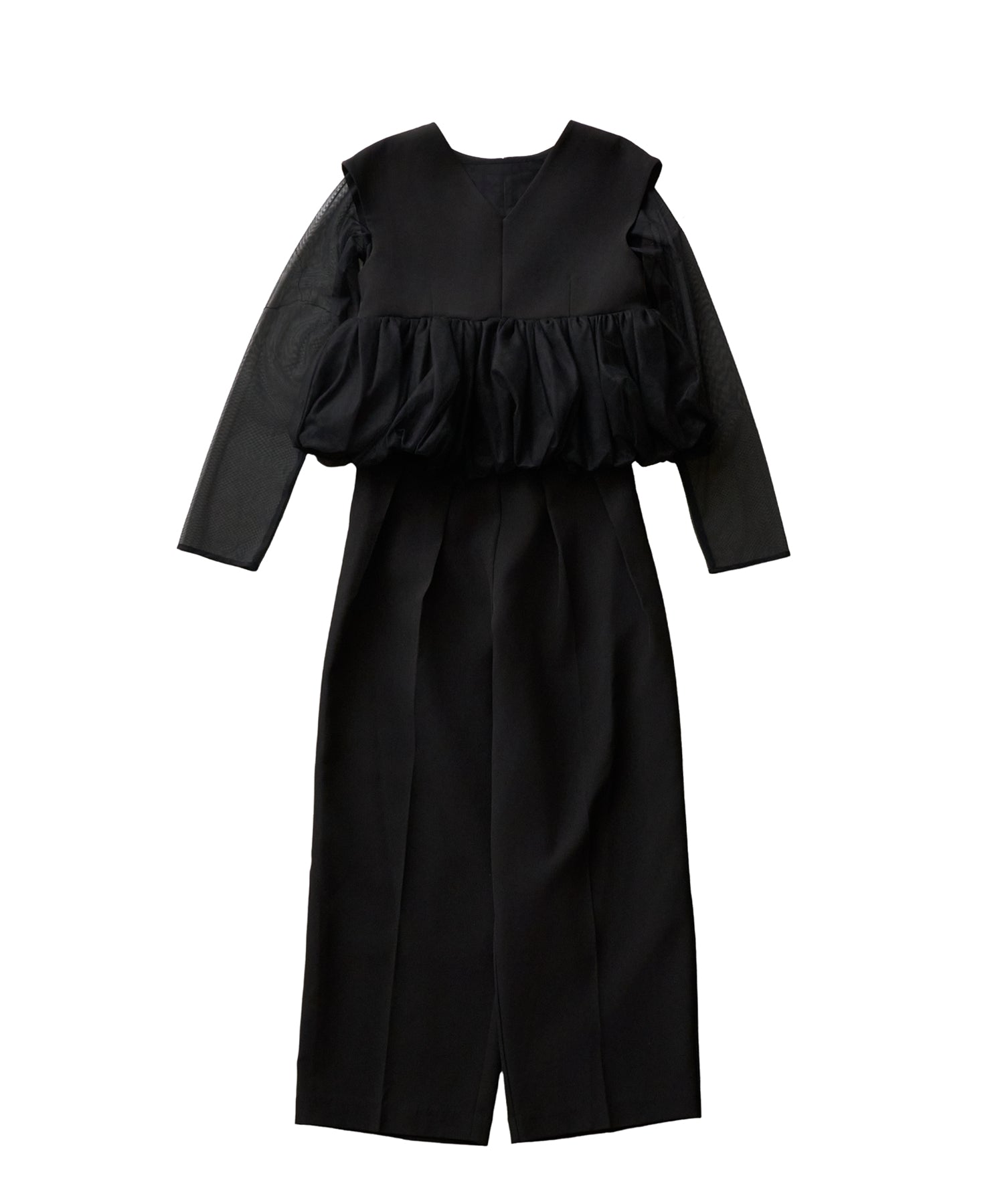 PEPLUM TULLE SET UP PANTS DRESS