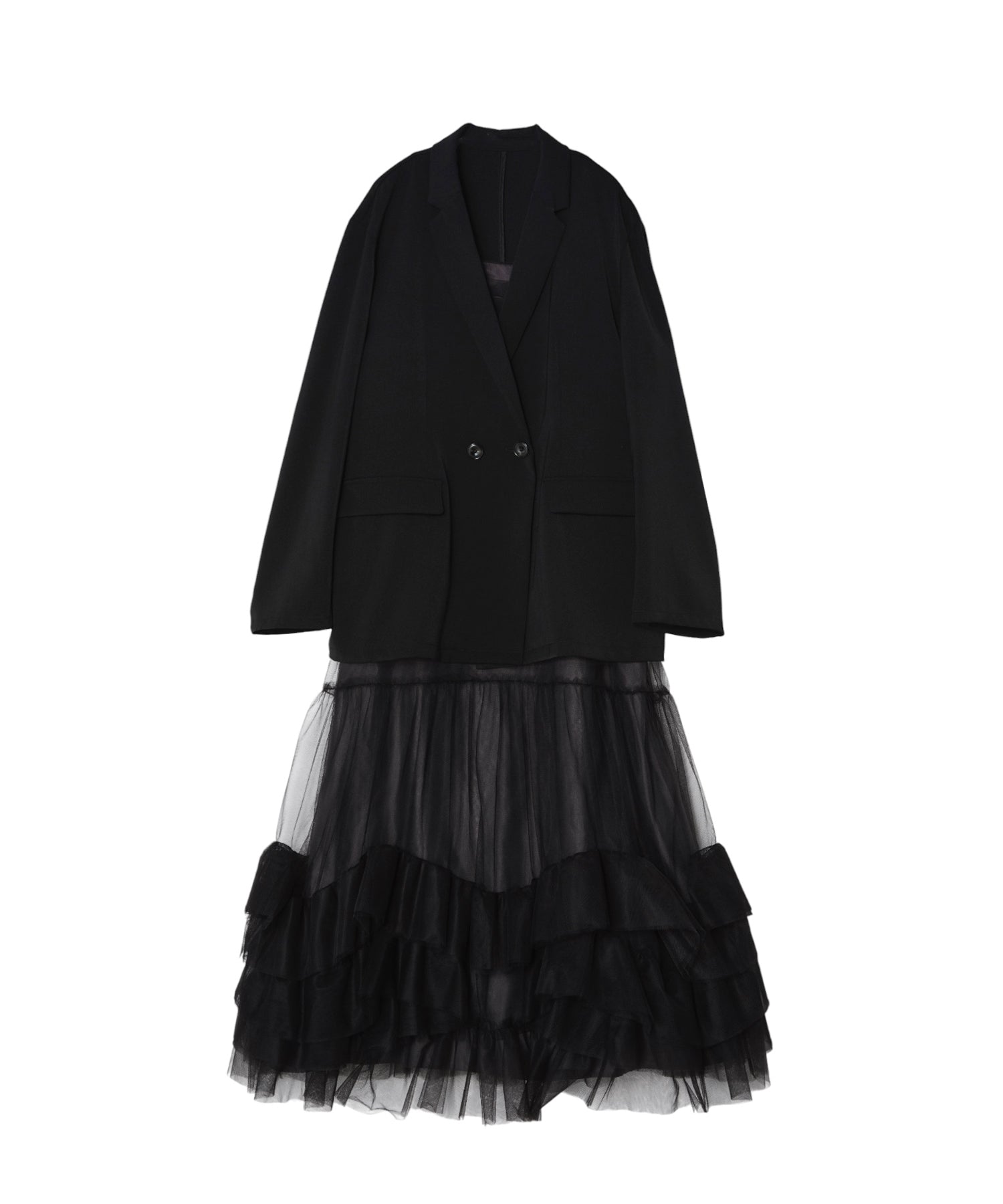 VOLUME TULLE JACKET SET DRESS