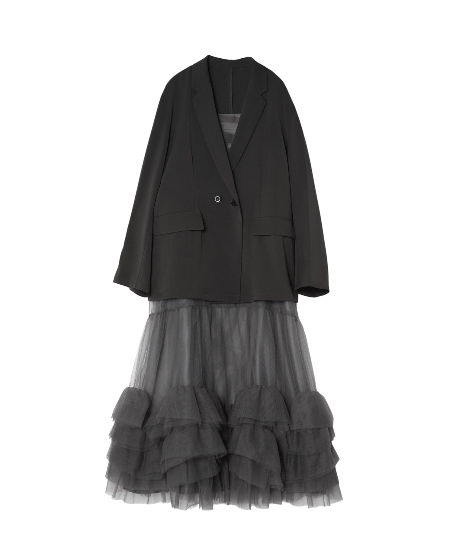 VOLUME TULLE JACKET SET DRESS