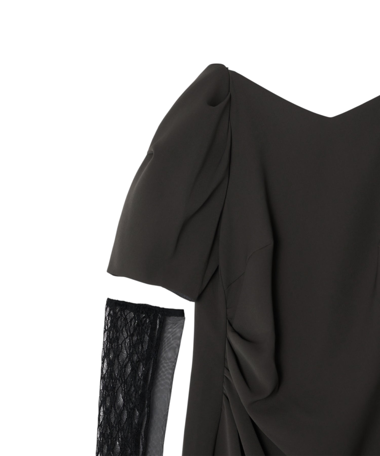 LACE ARM DRAPE DRESS